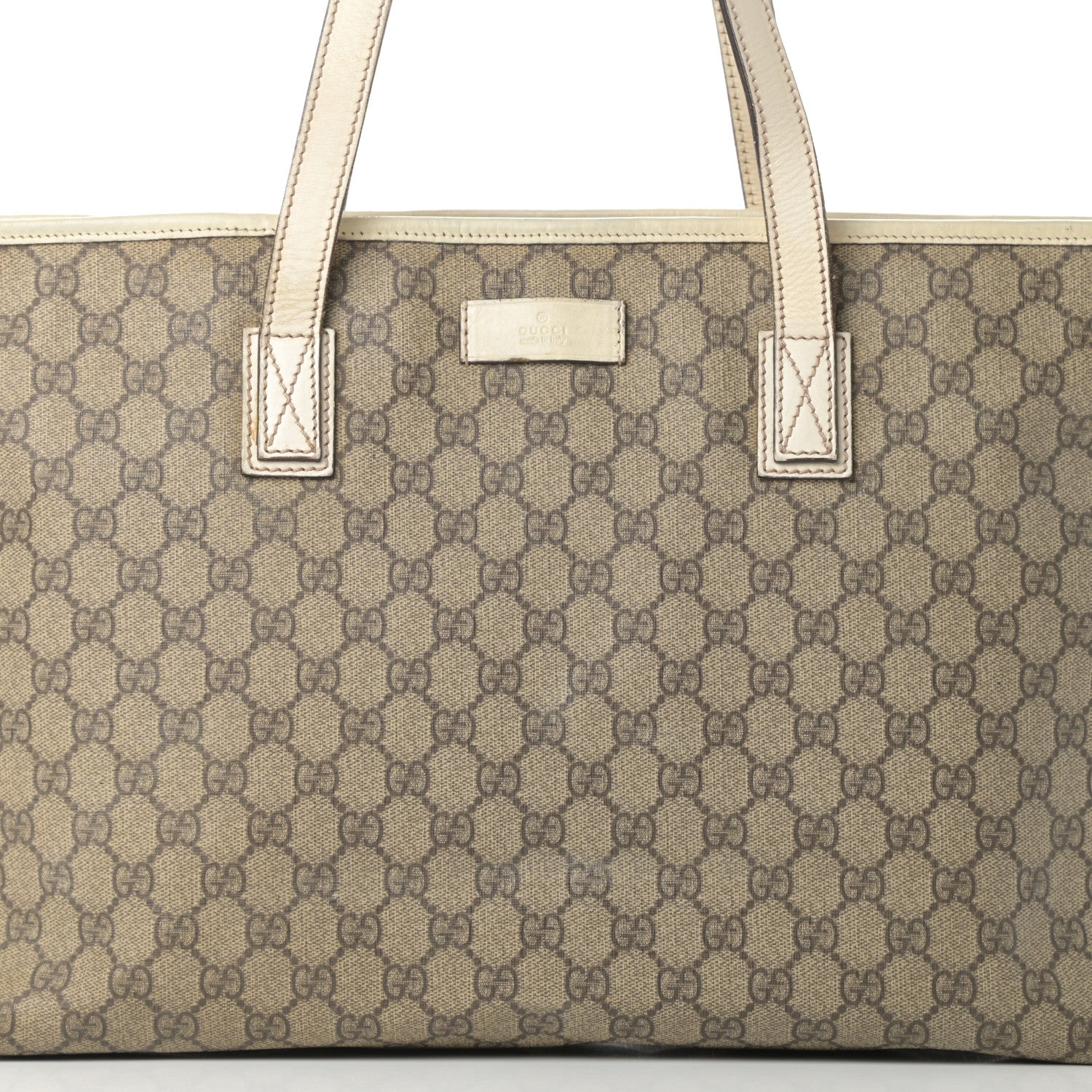 Gucci GG Supreme Monogram Medium Zippered Shopping Tote Off White 8 of 21