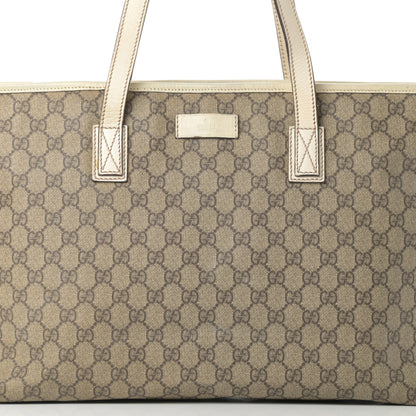 Gucci GG Supreme Monogram Medium Zippered Shopping Tote Off White 8 of 21