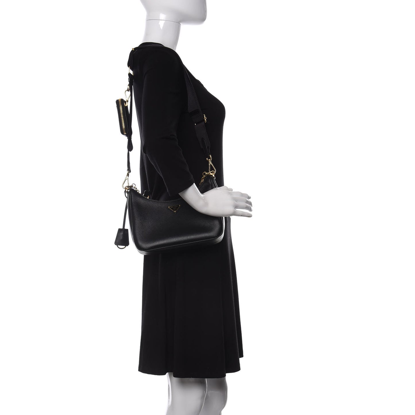 Saffiano Lux Re-Edition 2005 Shoulder Bag Black