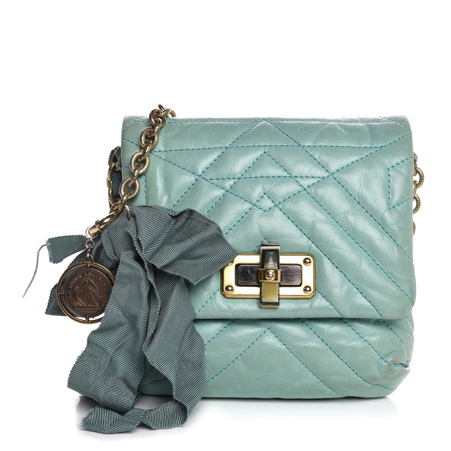 Lanvin Calfskin Quilted Mini Happy Pop Crossbody Vert Clair 1 of 11