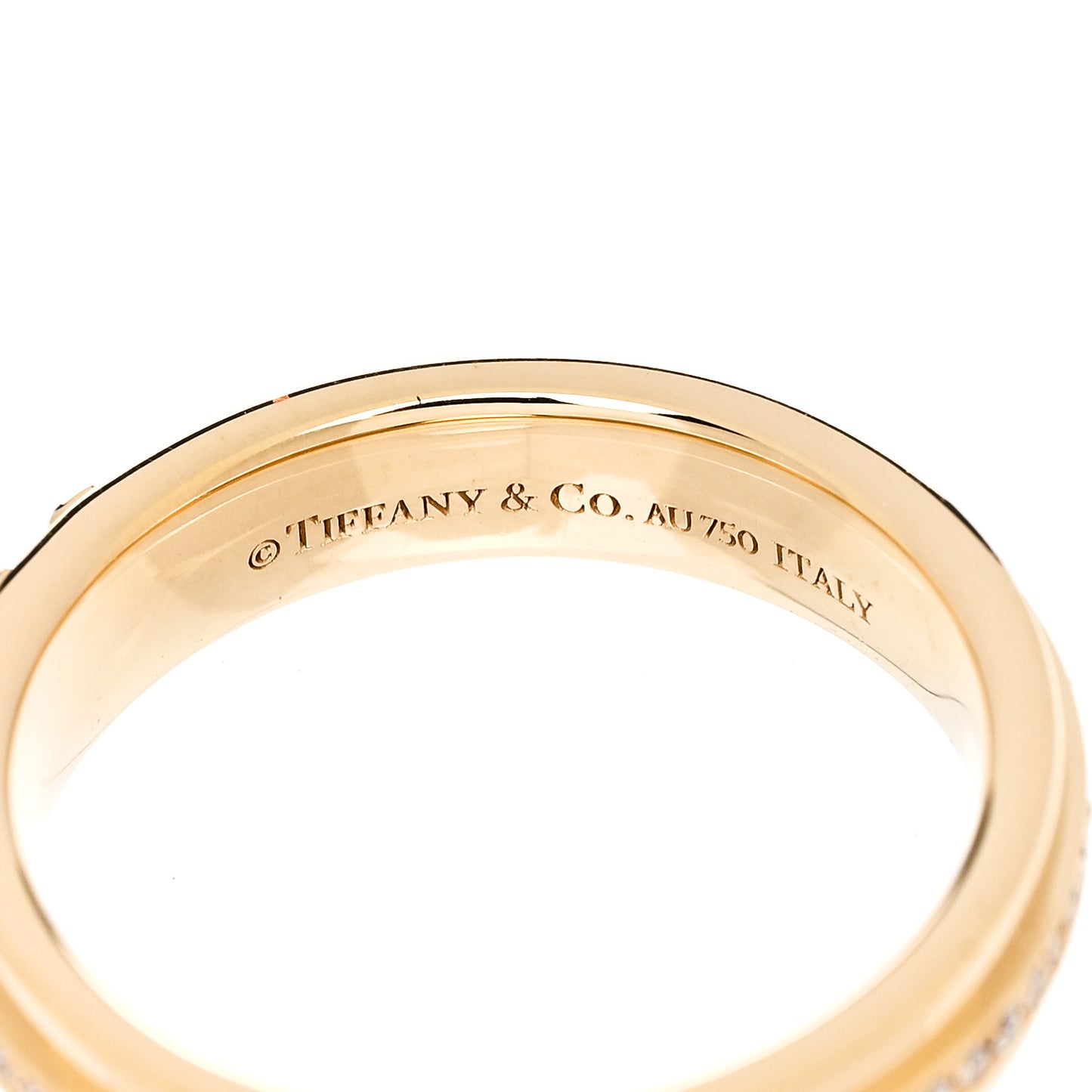 18K Yellow Gold Diamond Narrow T Two Ring 50 5.5