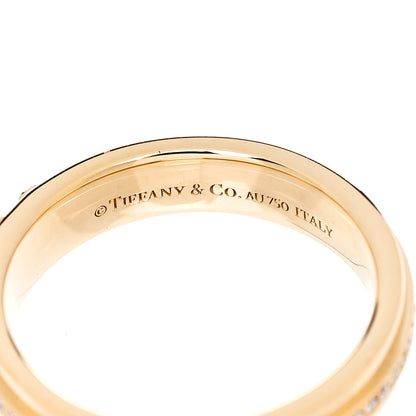 Tiffany 18K Yellow Gold Diamond Narrow T Two Ring 50 5.5 4 of 4