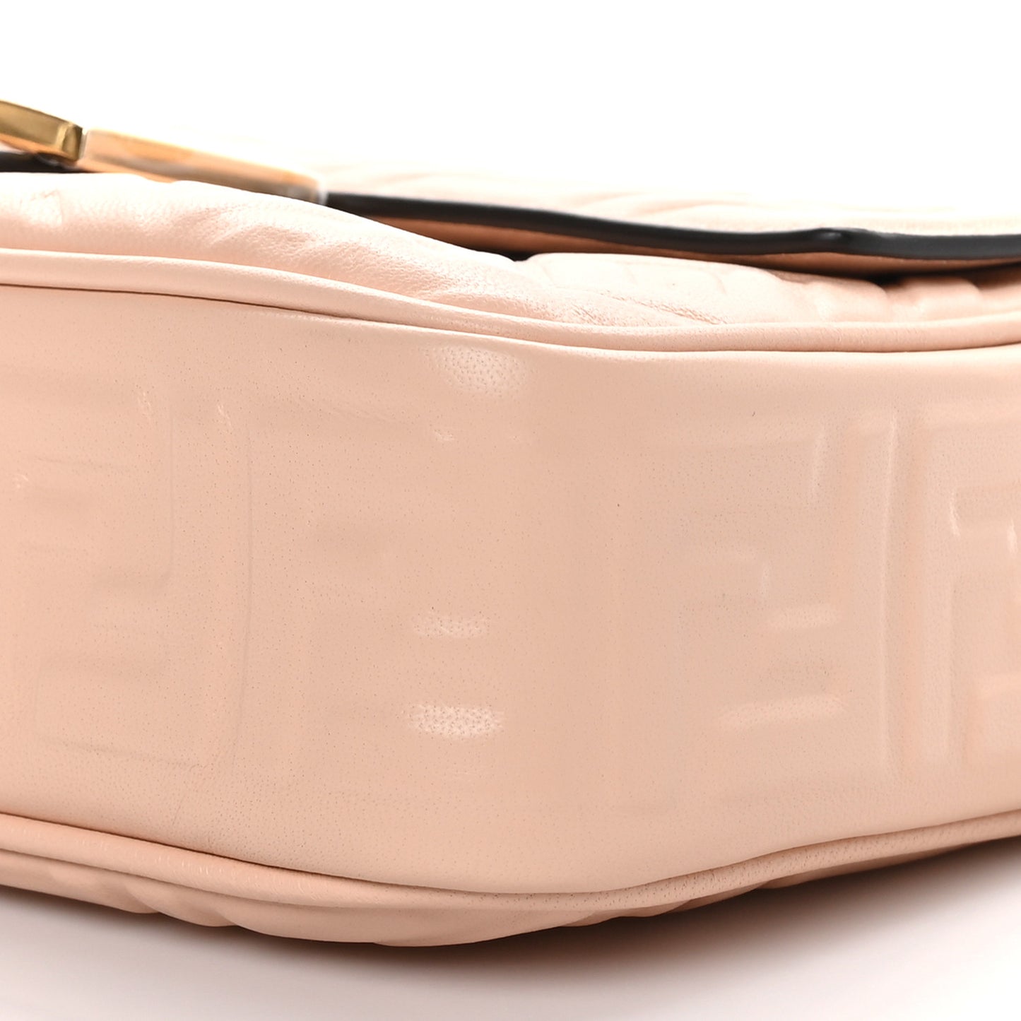 Nappa Small FF Embossed Midi Chain Baguette Light Rose
