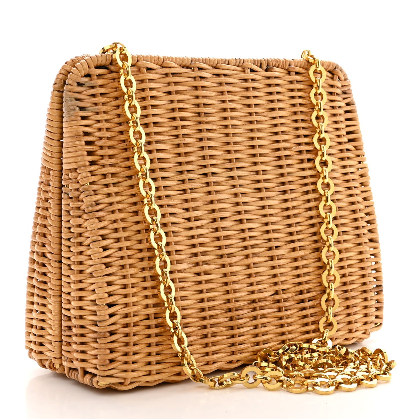 Wicker Gancini Chain Bag Natural