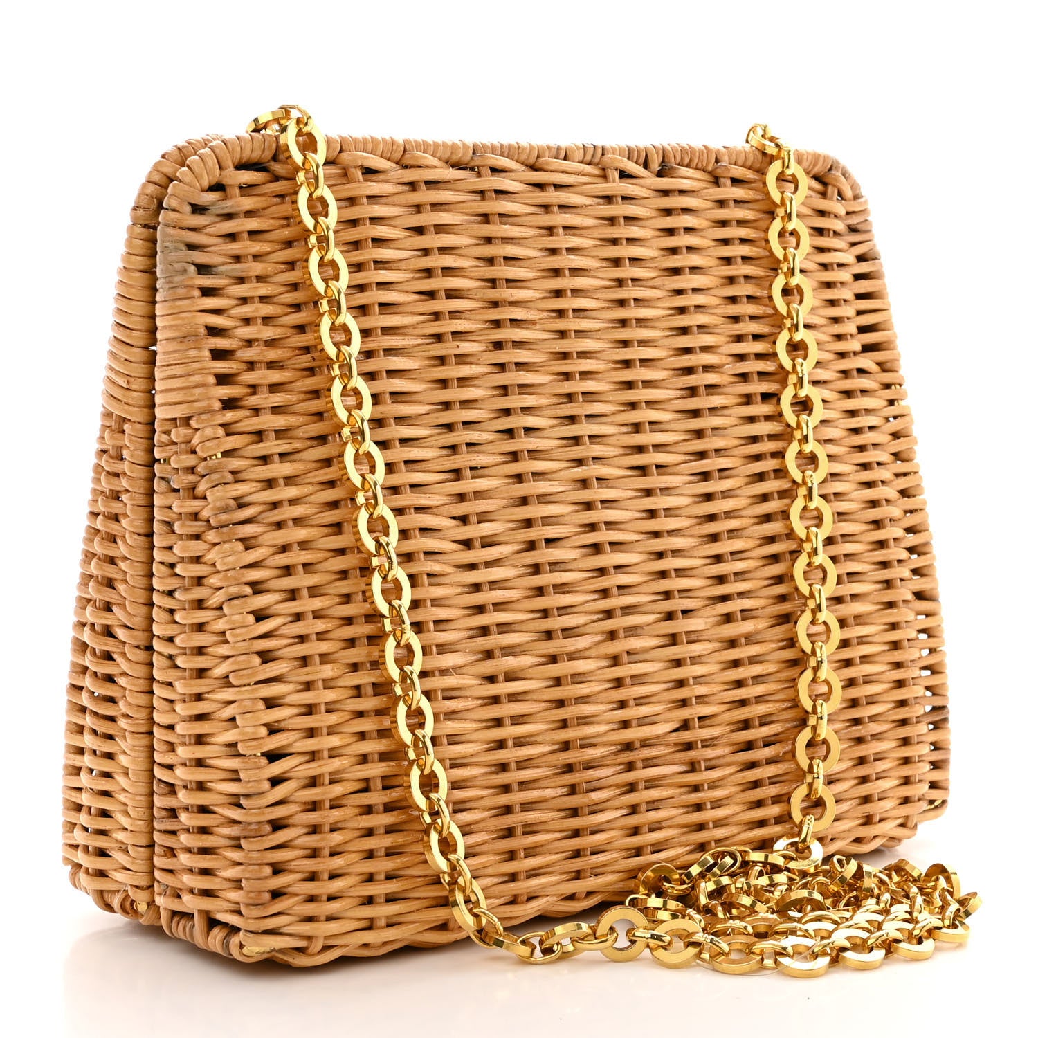 Salvatore Ferragamo Wicker Gancini Chain Bag Natural 3 of 10