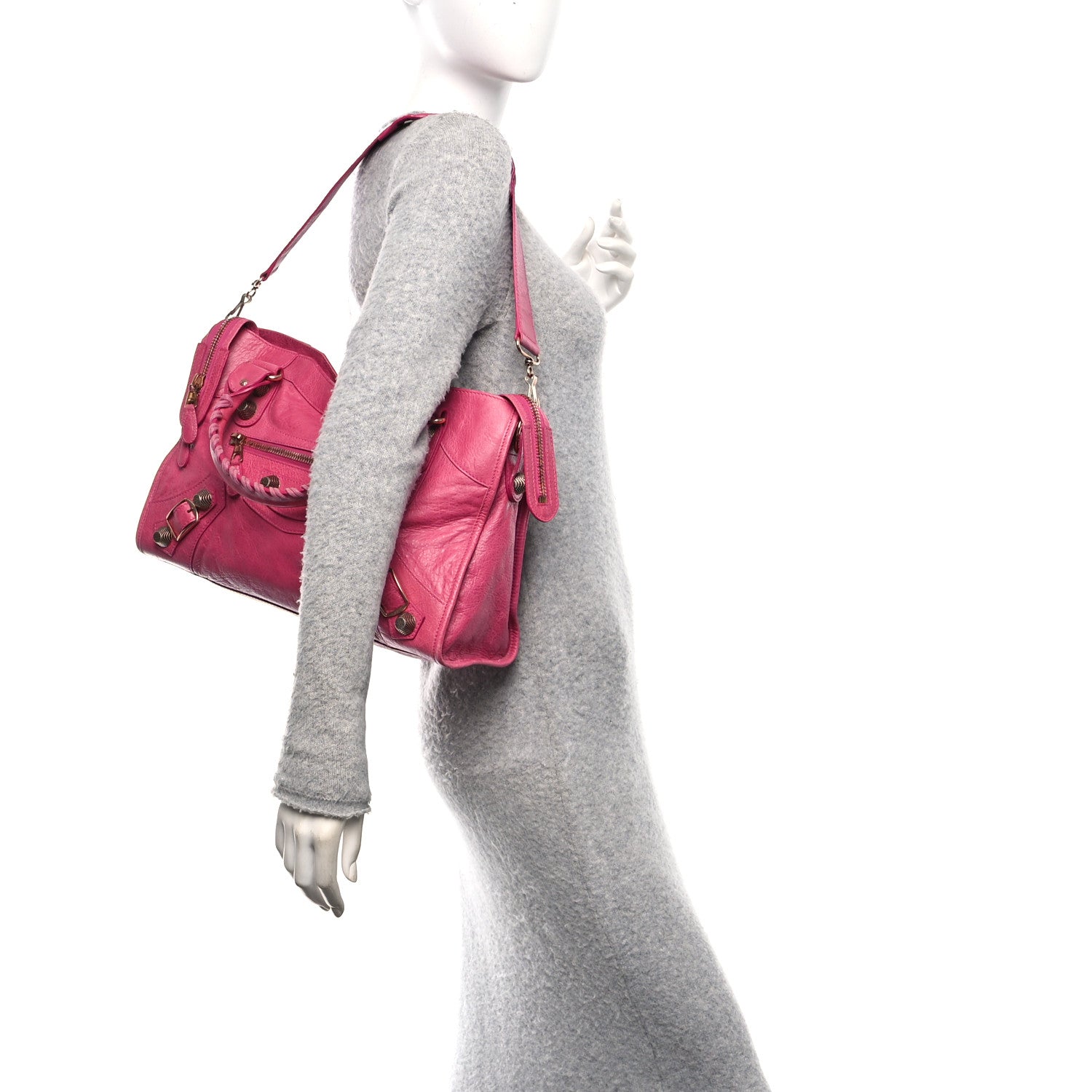 Balenciaga Agneau Giant 21 Rose Gold Hardware City Cyclamen Fucsia 2 of 10