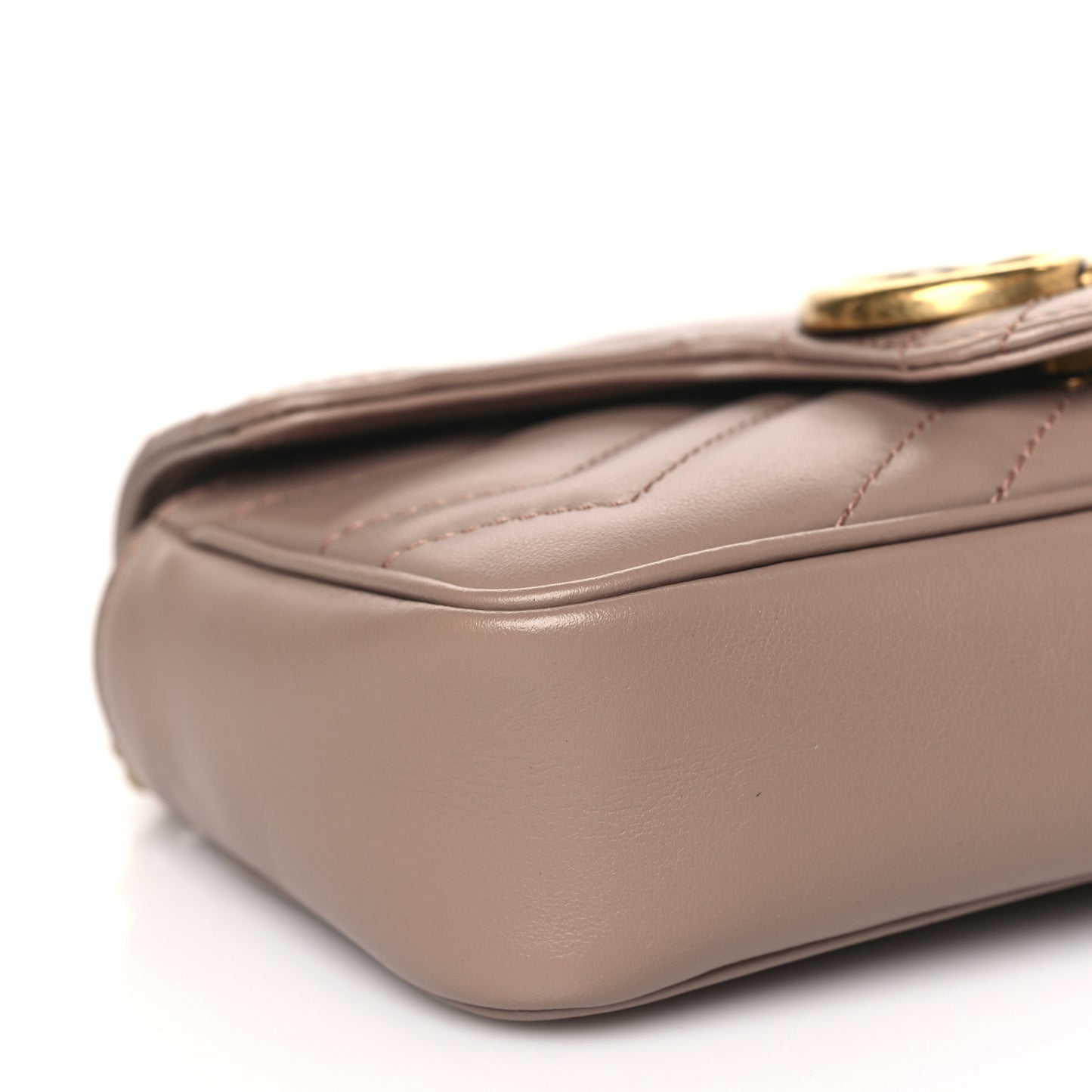 Calfskin Matelasse Super Mini GG Marmont Shoulder Bag Porcelain Rose