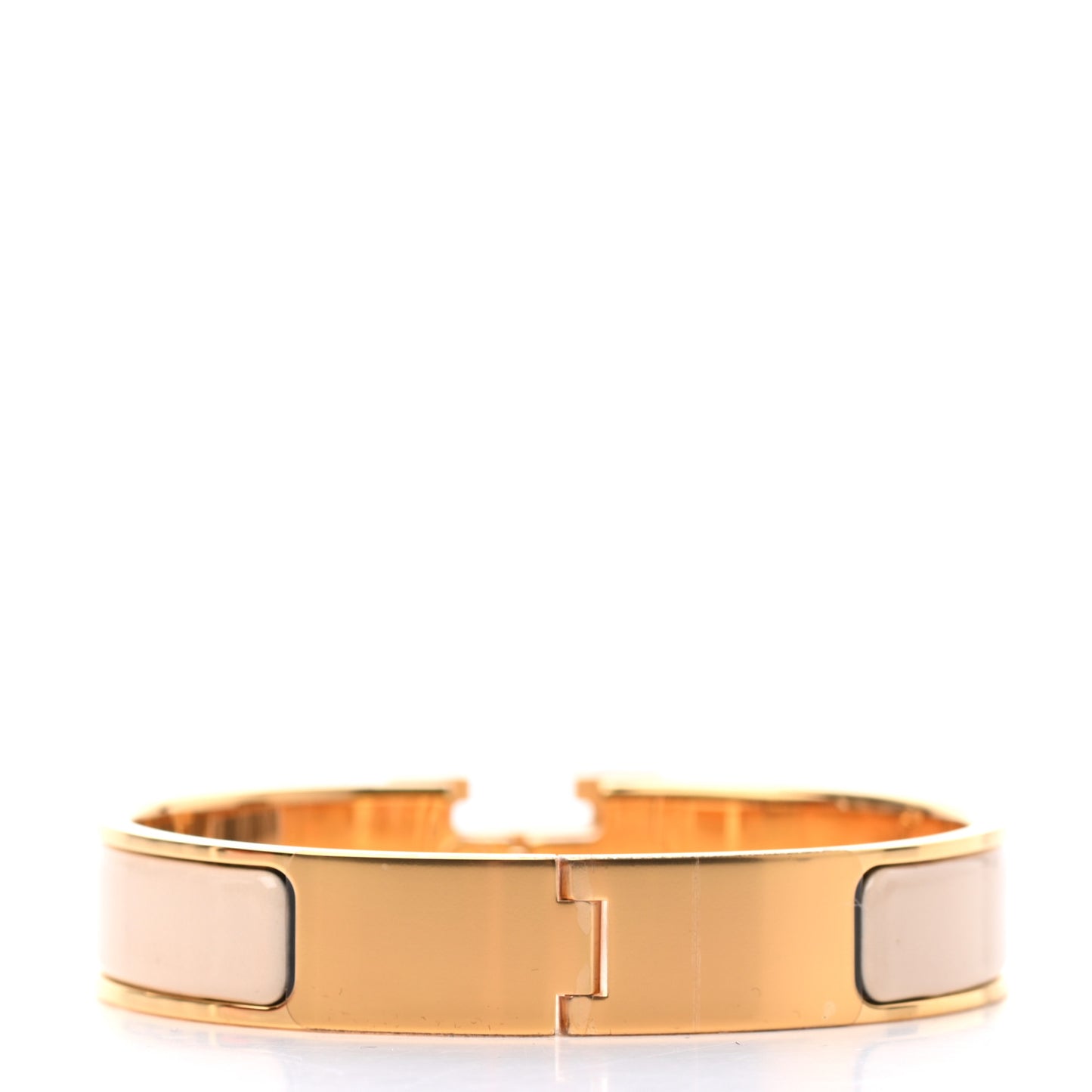 Enamel Narrow Clic Clac H Bracelet PM Beige Nacre