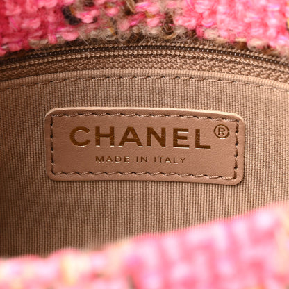 Chanel Wool Tweed Quilted Small Elegant Chain Flap Pink Brown 6 of 11