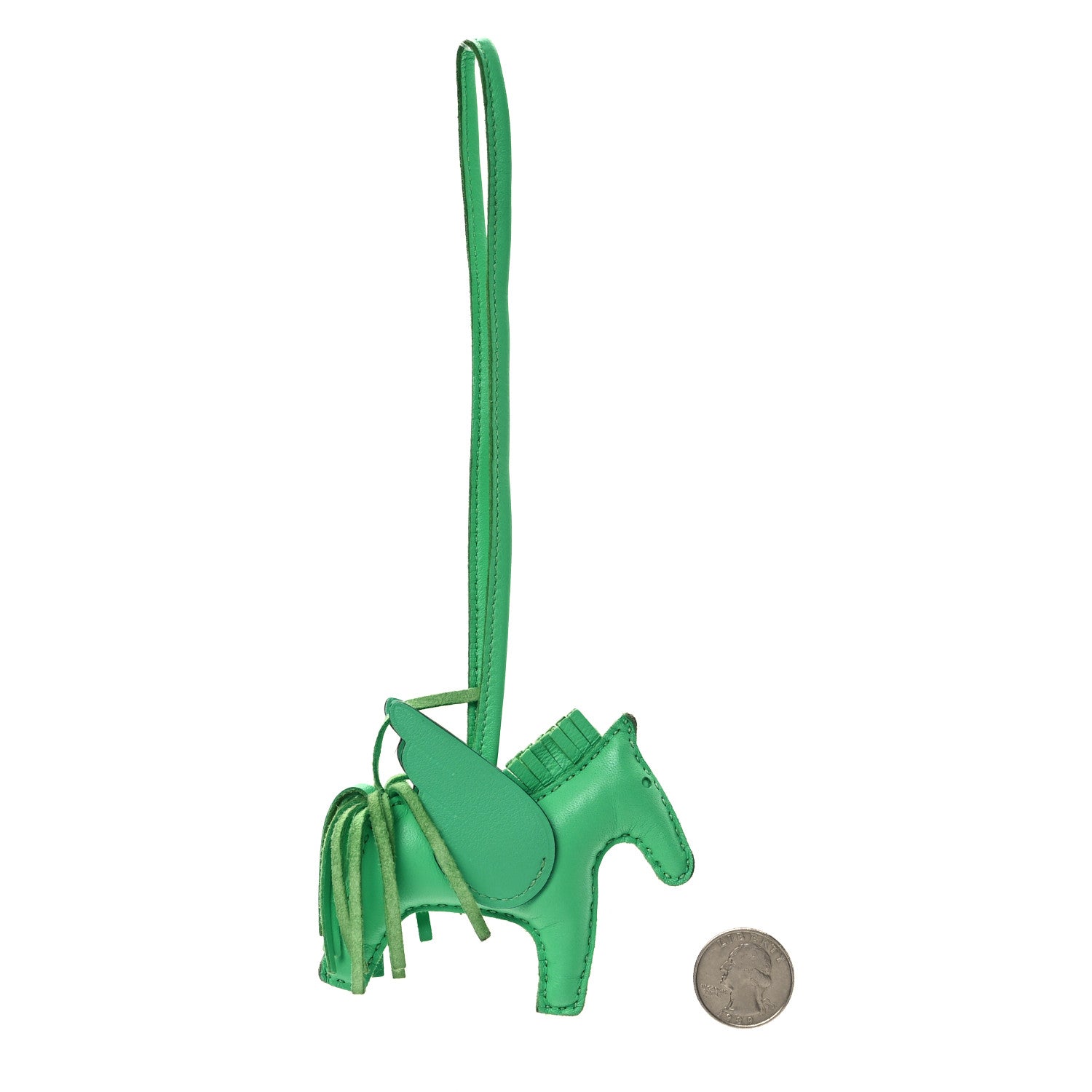 Hermes Milo Lambskin Grigri Rodeo Pegase Horse Bag Charm PM Vert Comics 2 of 6