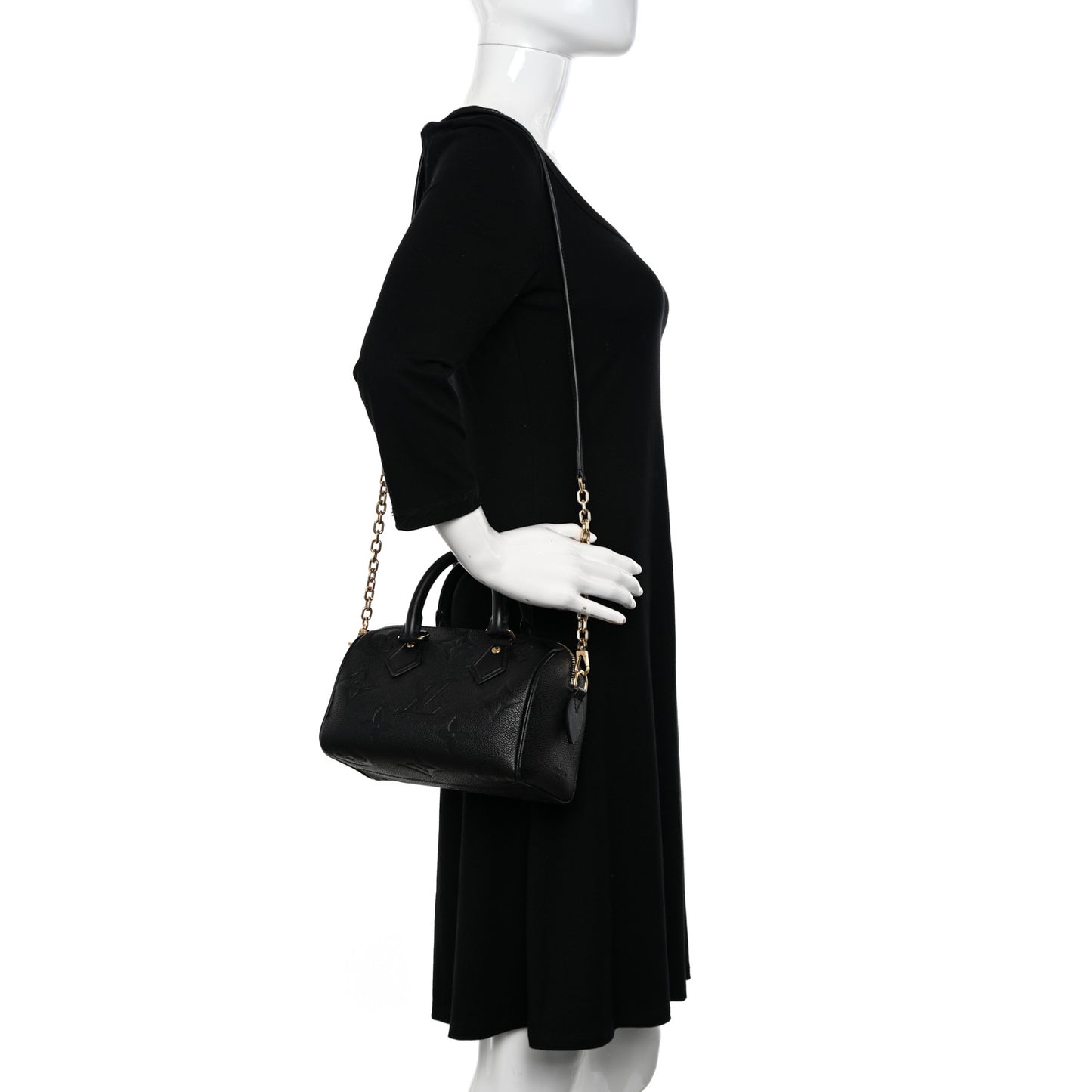 LOUIS VUITTON Empreinte Monogram Giant Speedy Bandouliere 20 Black