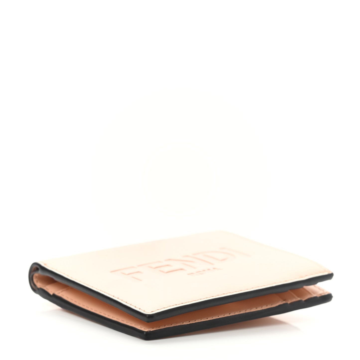 Vitello King Tamponato Logo Embossed Card Holder Wallet Light Rose