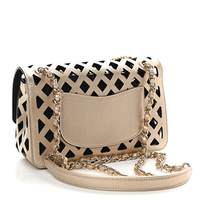 Chanel Metallic Lambskin Small Sea Through Flap Gold Black 4 of 11