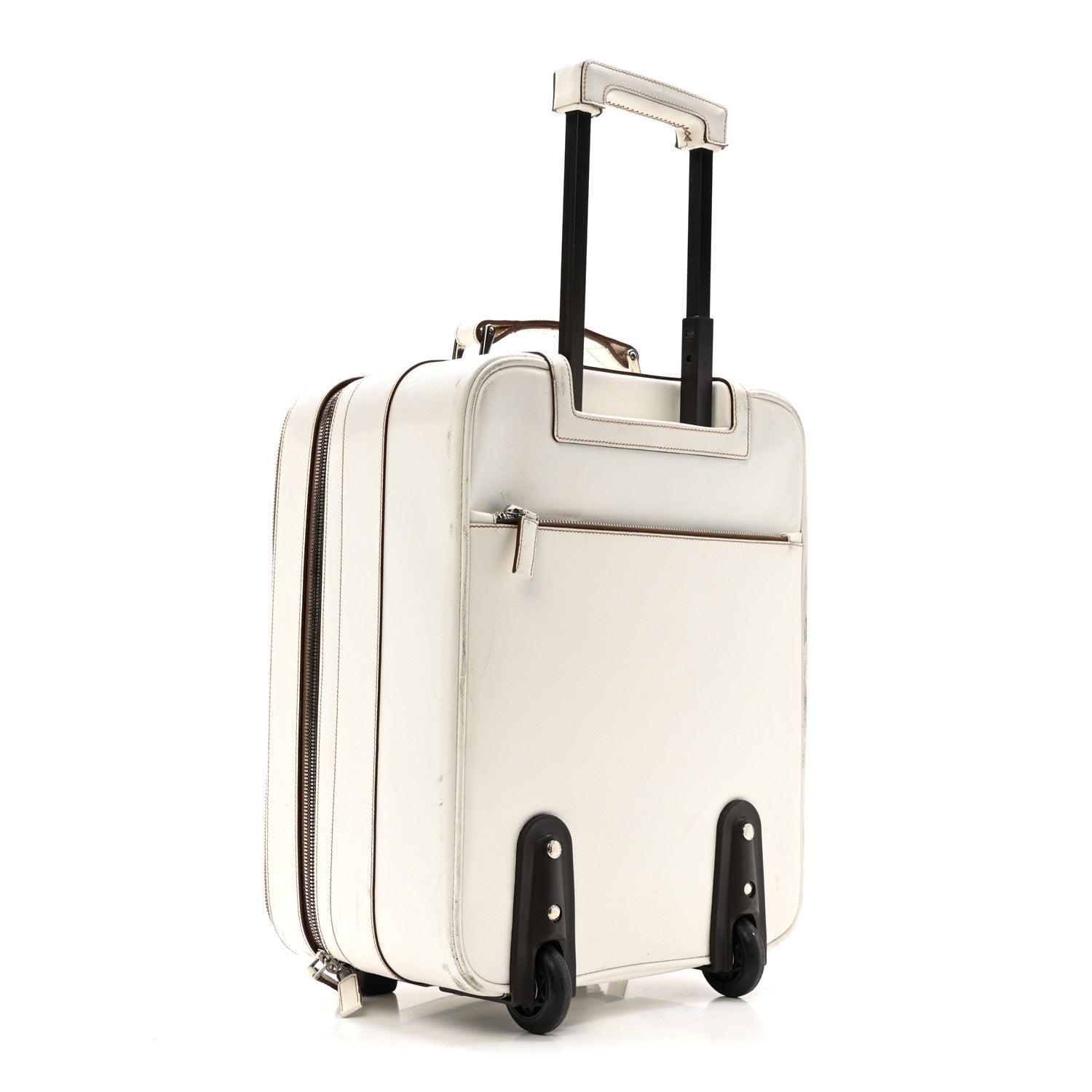 Prada Saffiano Travel Trolley Luggage White 4 of 30