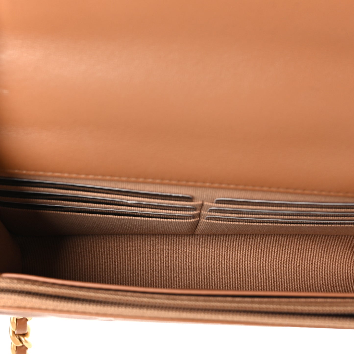 Lambskin Quilted Chanel 19 Wallet On Chain WOC Brown