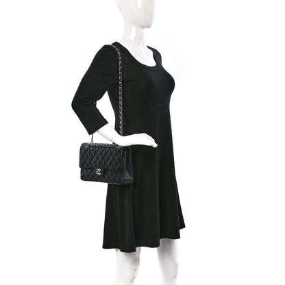 Chanel Caviar Quilted Medium Double Flap Black 2 of 9