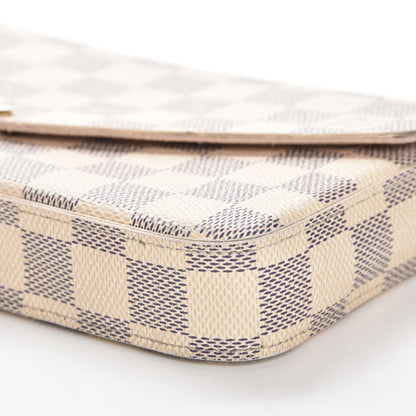 Louis Vuitton Damier Azur Pochette Felicie Chain Wallet Rose Ballerine 12 of 15