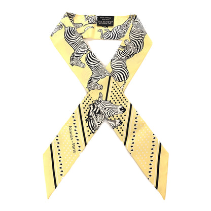 Hermes Silk Les Zebres Twilly Jaune Soufre Black 1 of 4