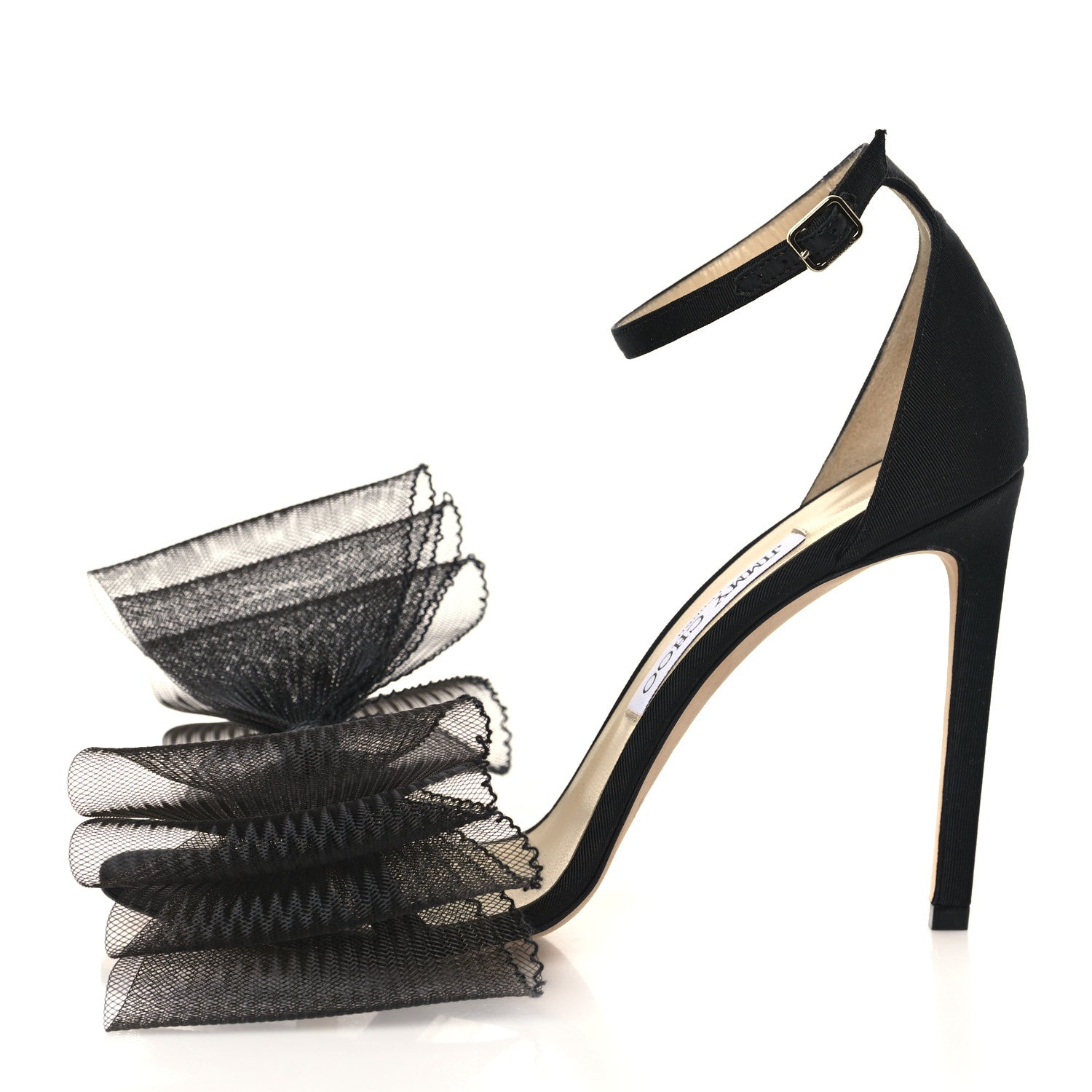 Jimmy Choo Grosgrain Aveline Bow 100 Sandals 39 Black 1 of 9