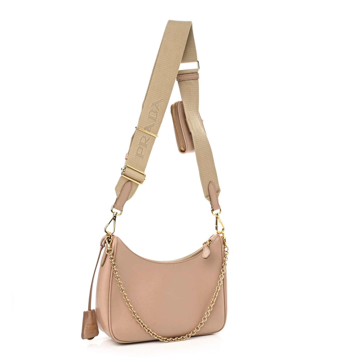 Prada Saffiano Re-Edition 2005 Shoulder Bag Cammeo Beige 3 of 12
