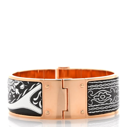 Hermes Enamel Printed Wide Hinged Bracelet M 3 of 4