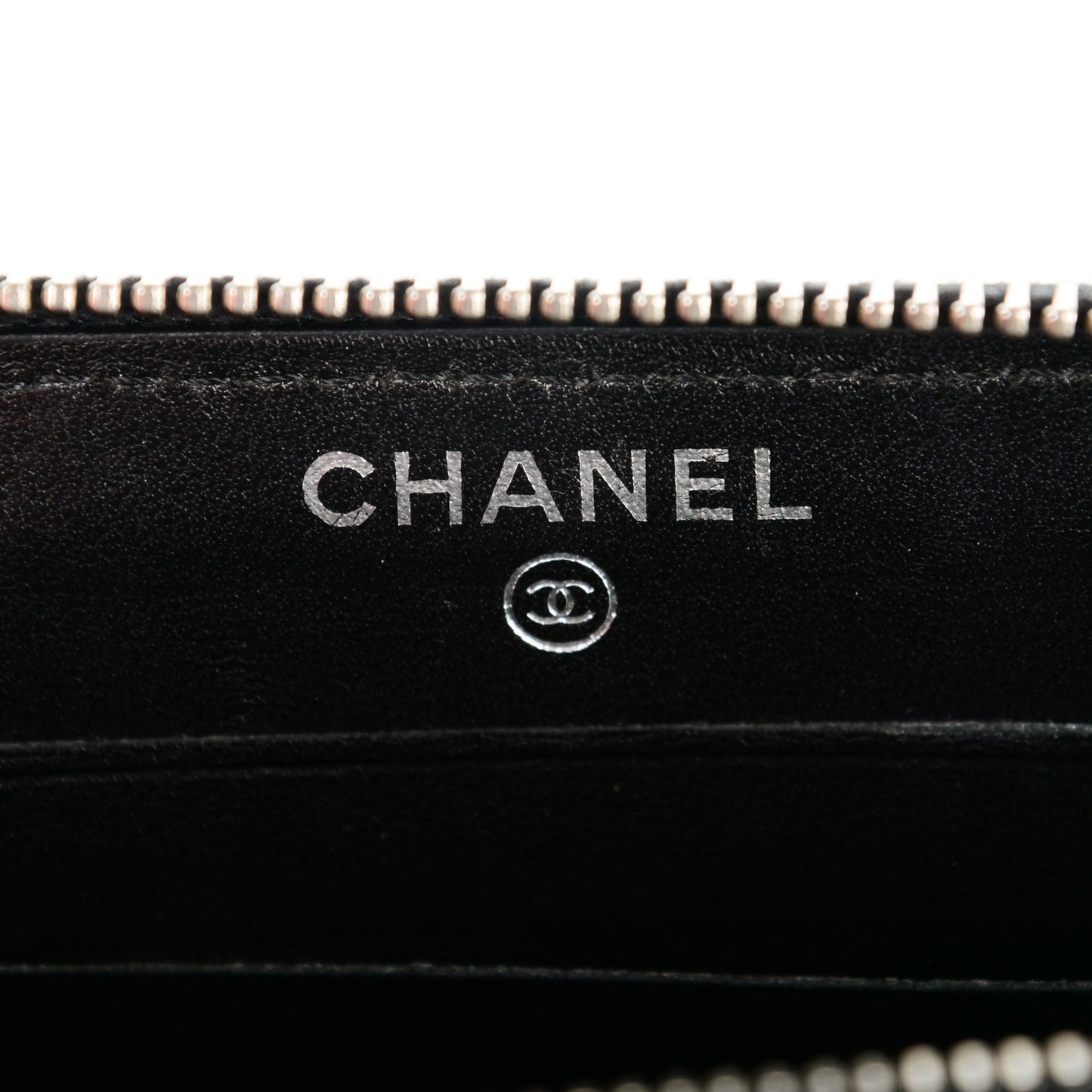 Lambskin Quilted Small Zip Around Wallet Black