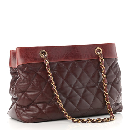 Chanel Calfskin Quilted Medium Soft Elegance Tote Burgundy 5 of 19