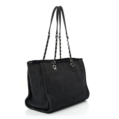 Chanel Denim Small Deauville Tote Dark Blue 3 of 11