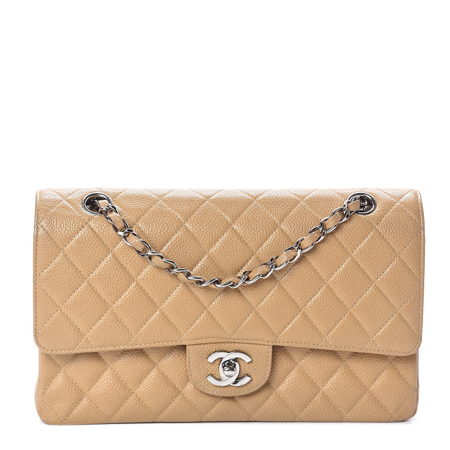 Chanel Caviar Quilted Medium Double Flap Beige 1 of 9