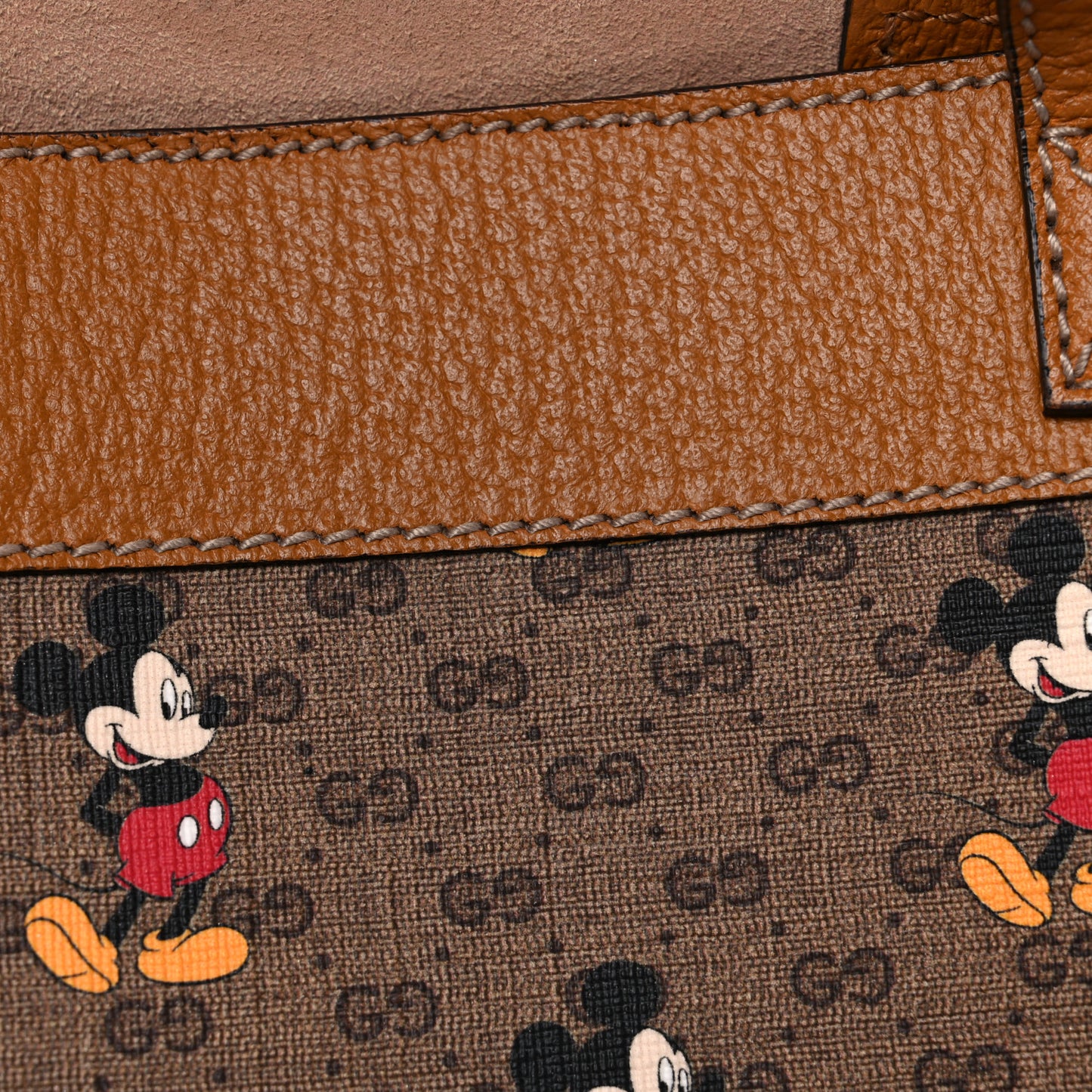X DISNEY Mini Vintage GG Supreme Monogram Mickey Mouse Large Shopping Tote Beige Vintage Sun Oil
