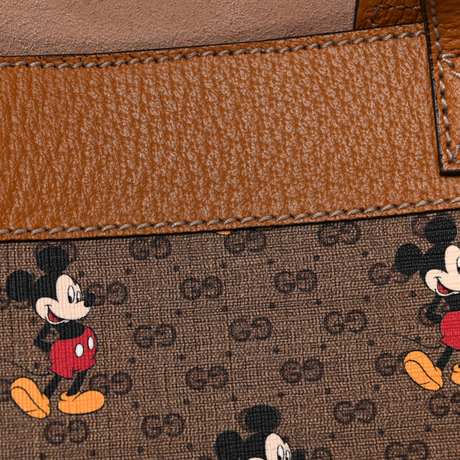 Gucci X DISNEY Mini Vintage GG Supreme Monogram Mickey Mouse Large Shopping Tote Beige Vintage Sun Oil 14 of 14