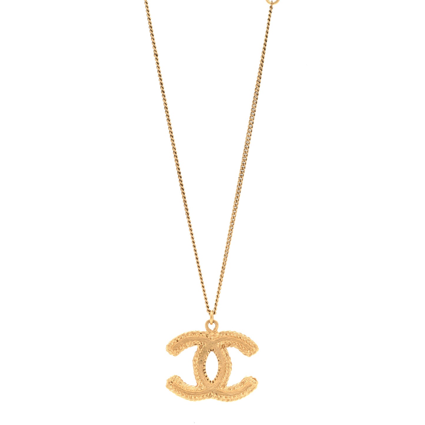 Metal CC Necklace Matte Gold