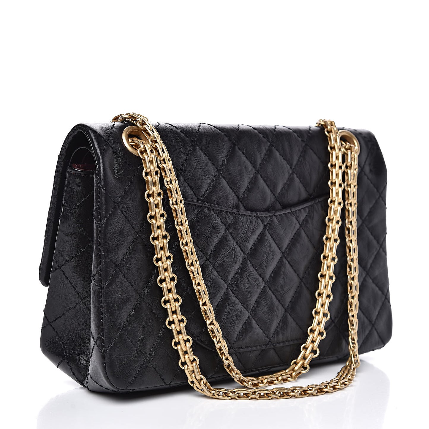 Aged Calfskin Quilted 2.55 Reissue 225 Flap Black