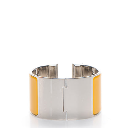 Hermes Enamel Extra Wide Clic Clac H Bracelet PM Jaune Soleil 4 of 5