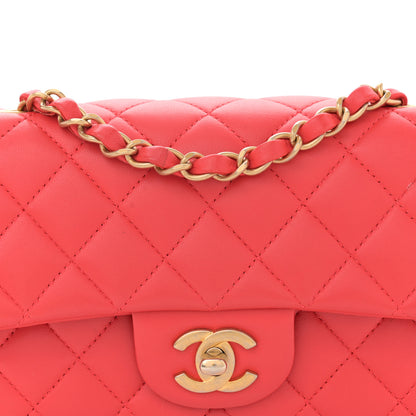 Chanel Lambskin Quilted Mini Rectangular Flap Red 8 of 13