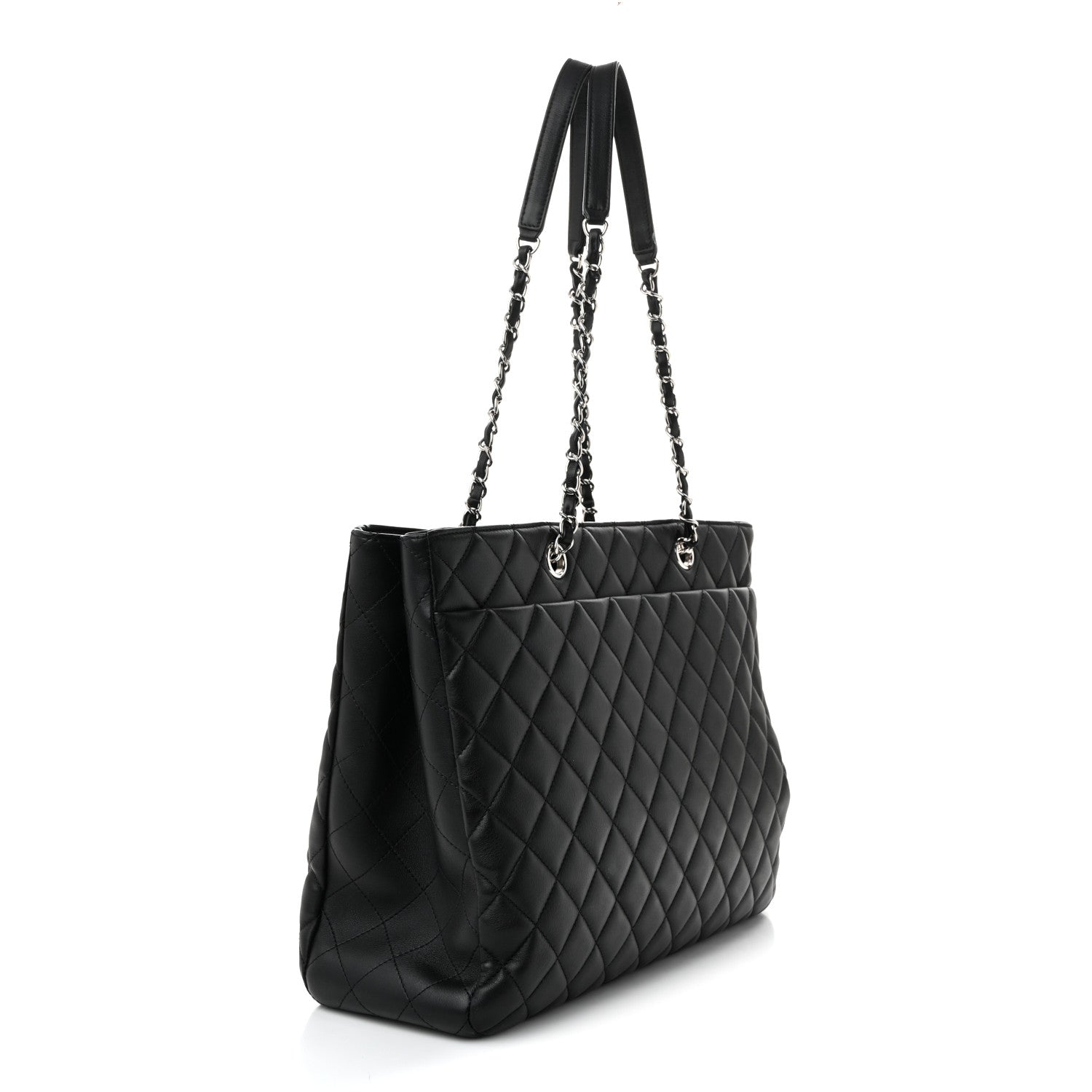 Chanel Calfskin Quilted Large Classic Shopping Tote Black 3 of 10