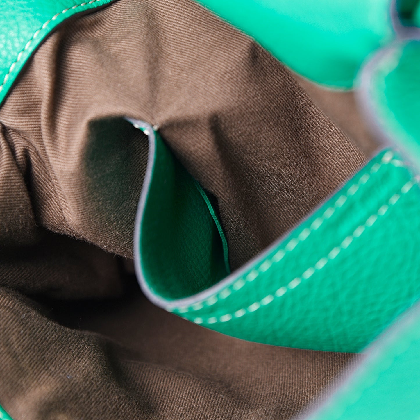 Grained Calfskin Medium Marcie Saddle Bag Jade