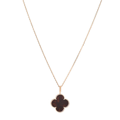 Van Cleef & Arpels 18K Rose Gold Letterwood Magic Alhambra Long Necklace 1 of 5