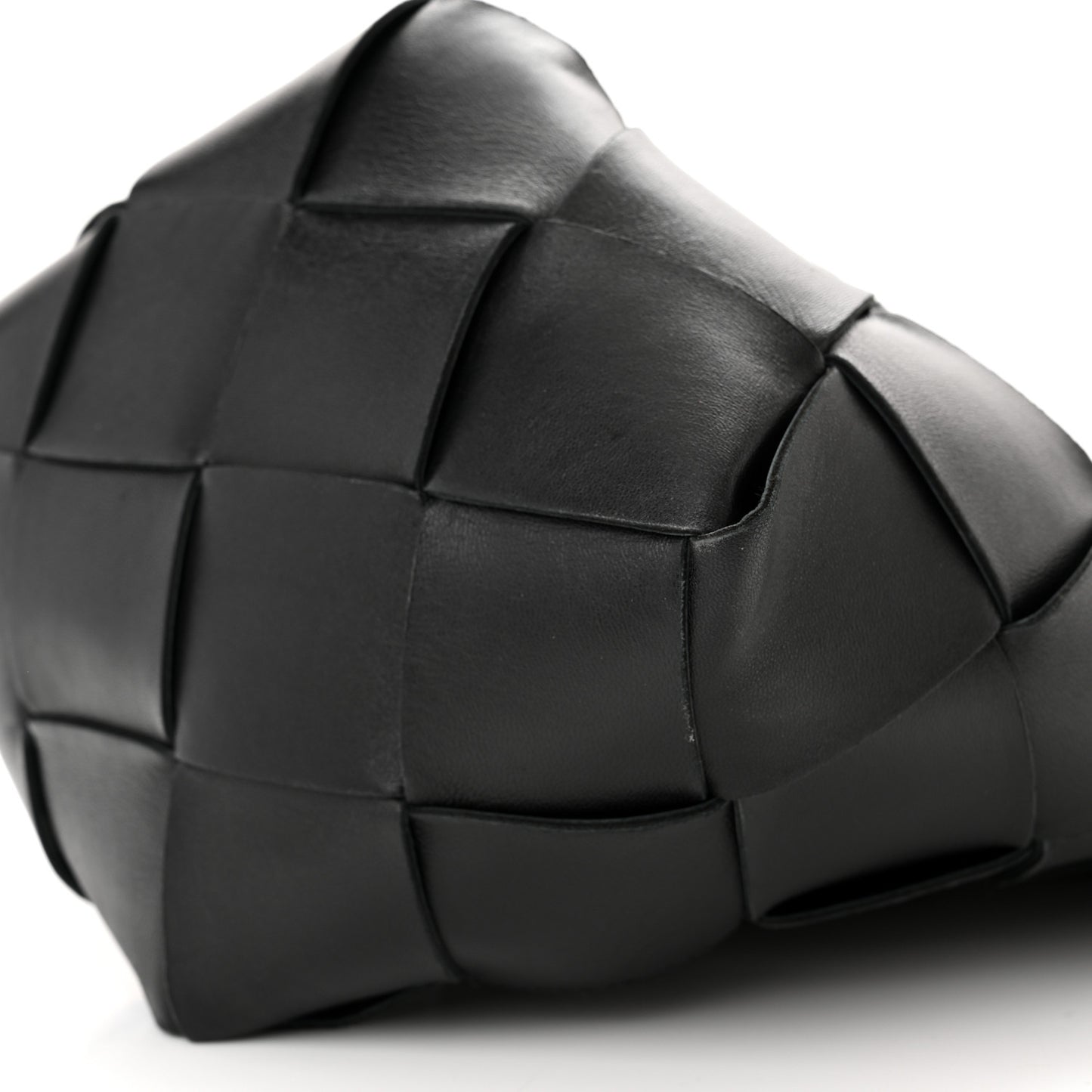 Nappa Maxi Intrecciato Clasp Bucket Bag Black