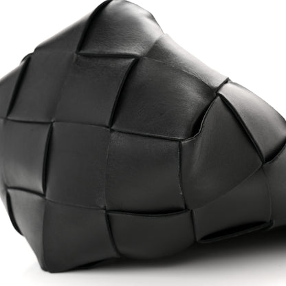 Bottega Veneta Nappa Maxi Intrecciato Clasp Bucket Bag Black 9 of 13