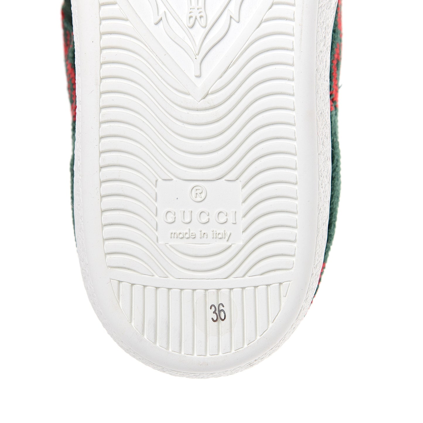 Terry Cloth GG Monogram Web Womens Ace Sneakers 36 Green Red