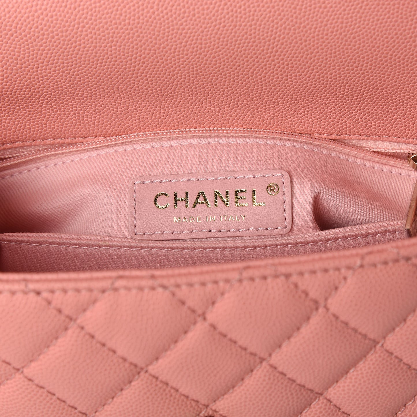 Caviar Quilted Mini Coco Handle Flap Pink