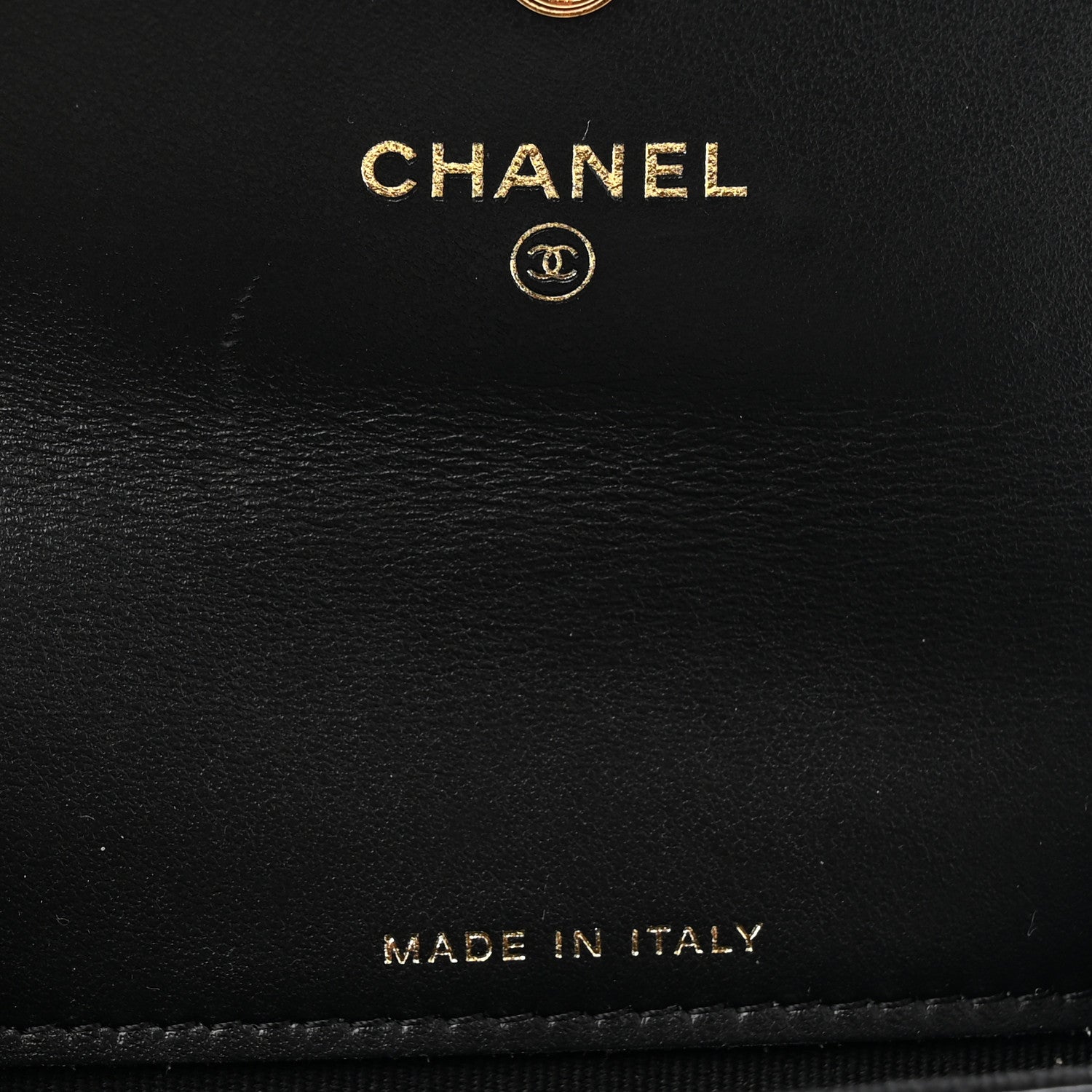 Chanel Shiny Lambskin Quilted Textured CC Card Holder Black 6 of 8