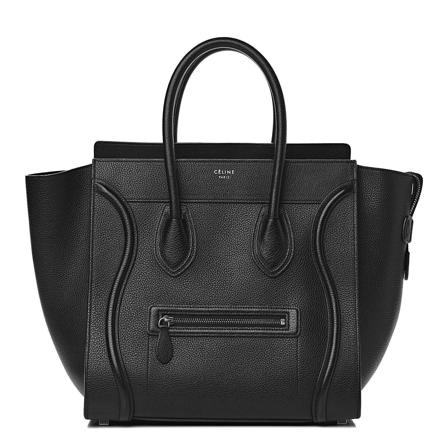 Celine Drummed Calfskin Mini Luggage Black 1 of 11