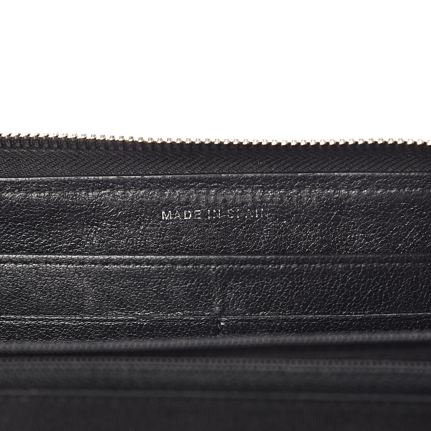 Sheepskin Quilted Large Gusset Mademoiselle Vintage Zip Around Wallet Black