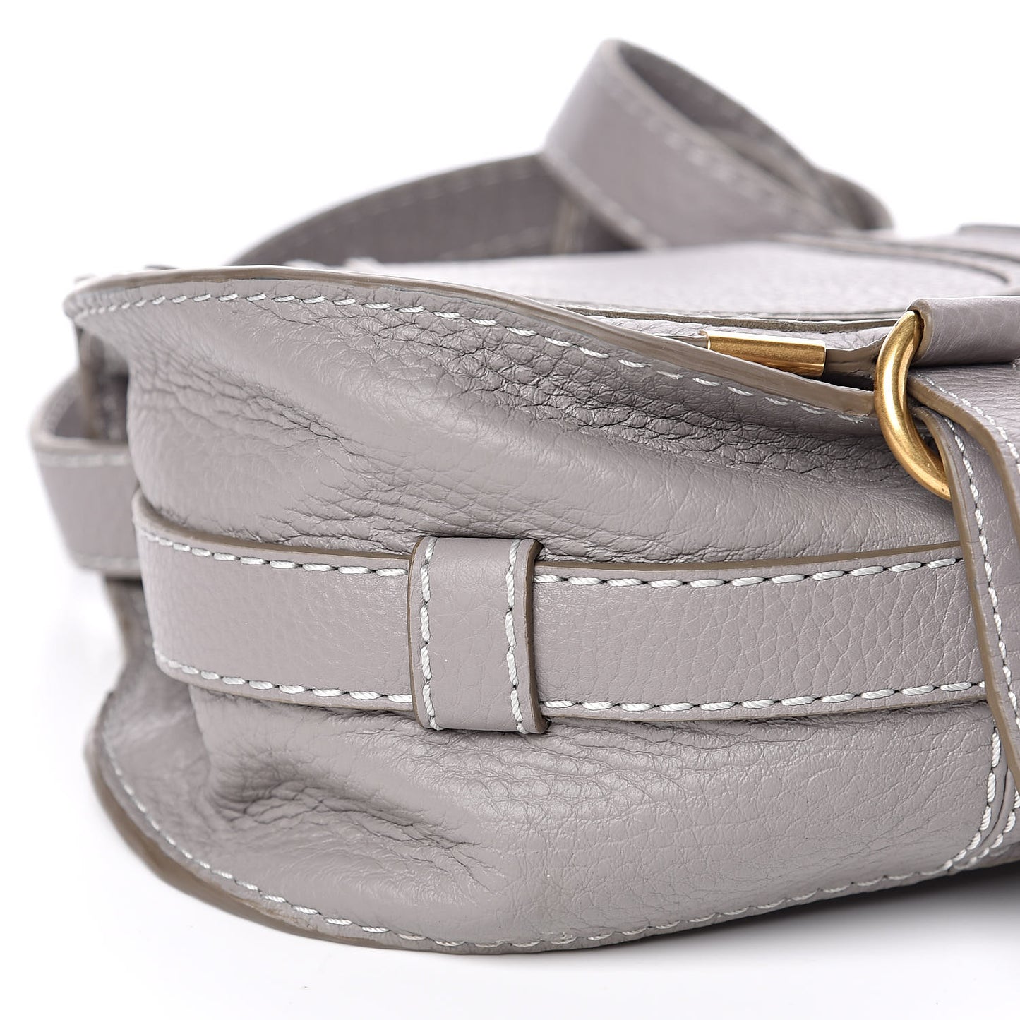 Calfskin Mini Marcie Round Crossbody Bag Cashmere Grey