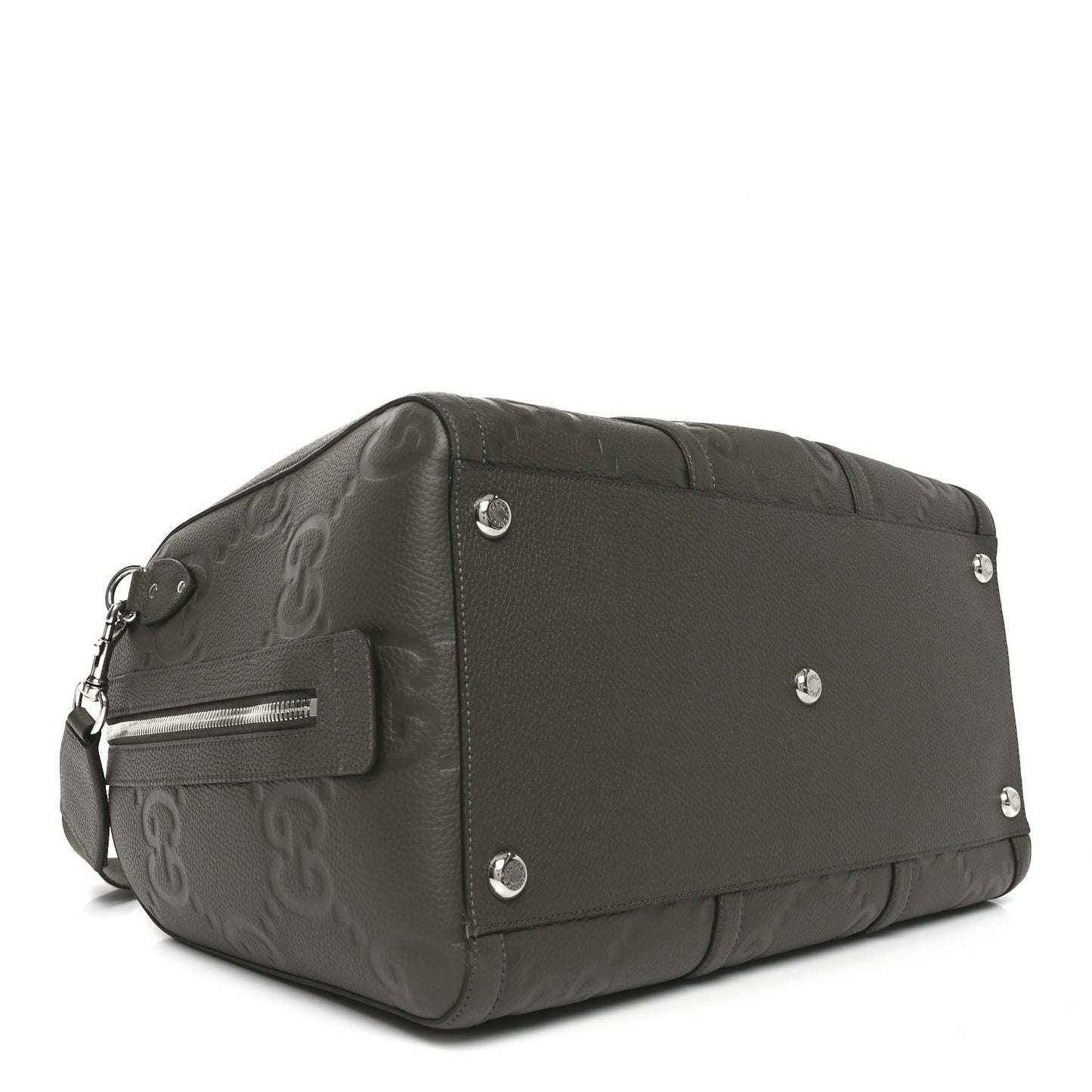 Piuma Calfskin Jumbo GG Embossed Large Duffle Bag Dark Vintage Olive