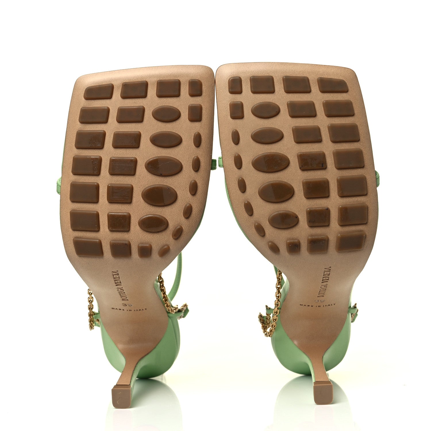 Bottega Veneta Lambskin Stretch Chain Strap 90mm Sandals 39 Pistachio 5 of 7