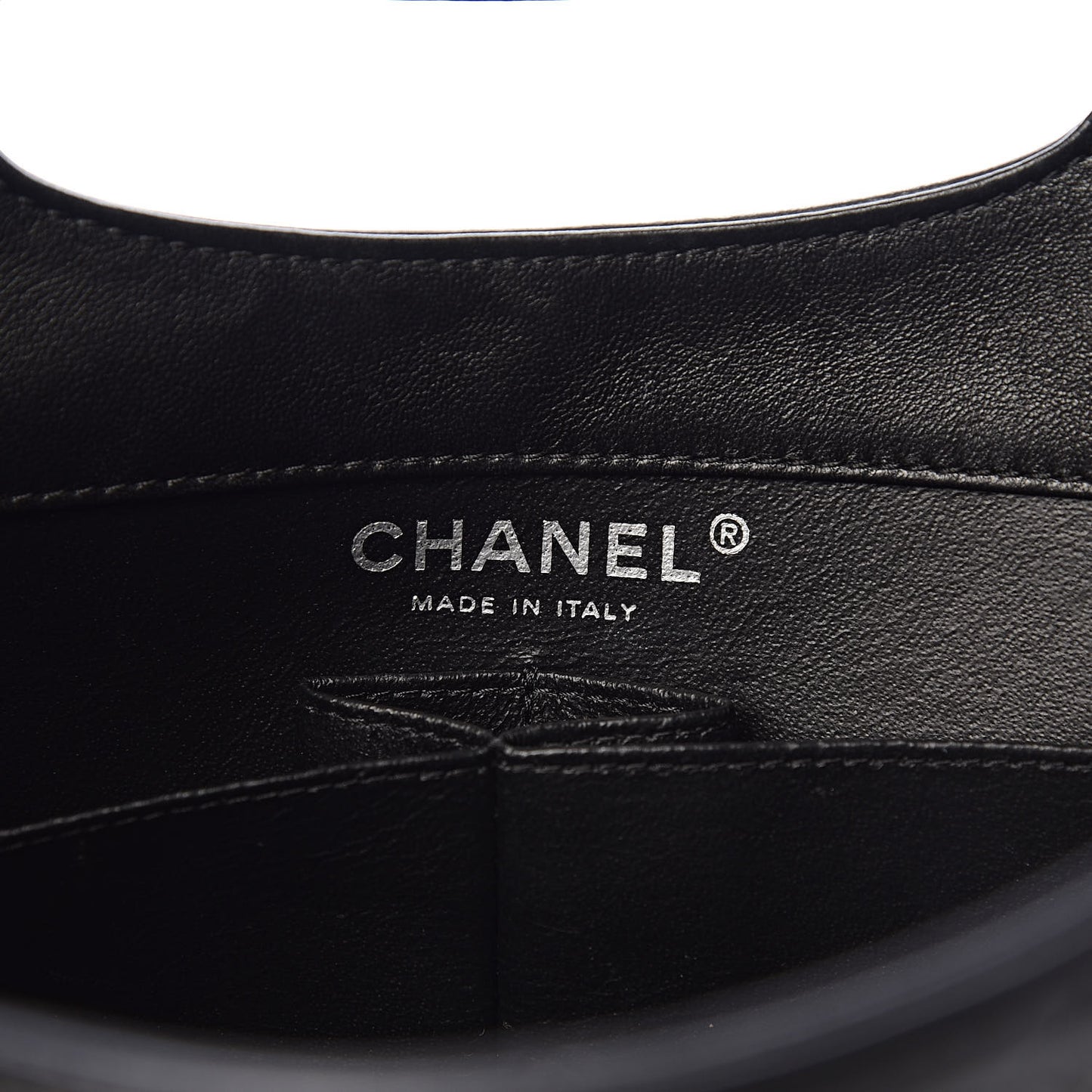 Lambskin Top Handle Logo Flap Black