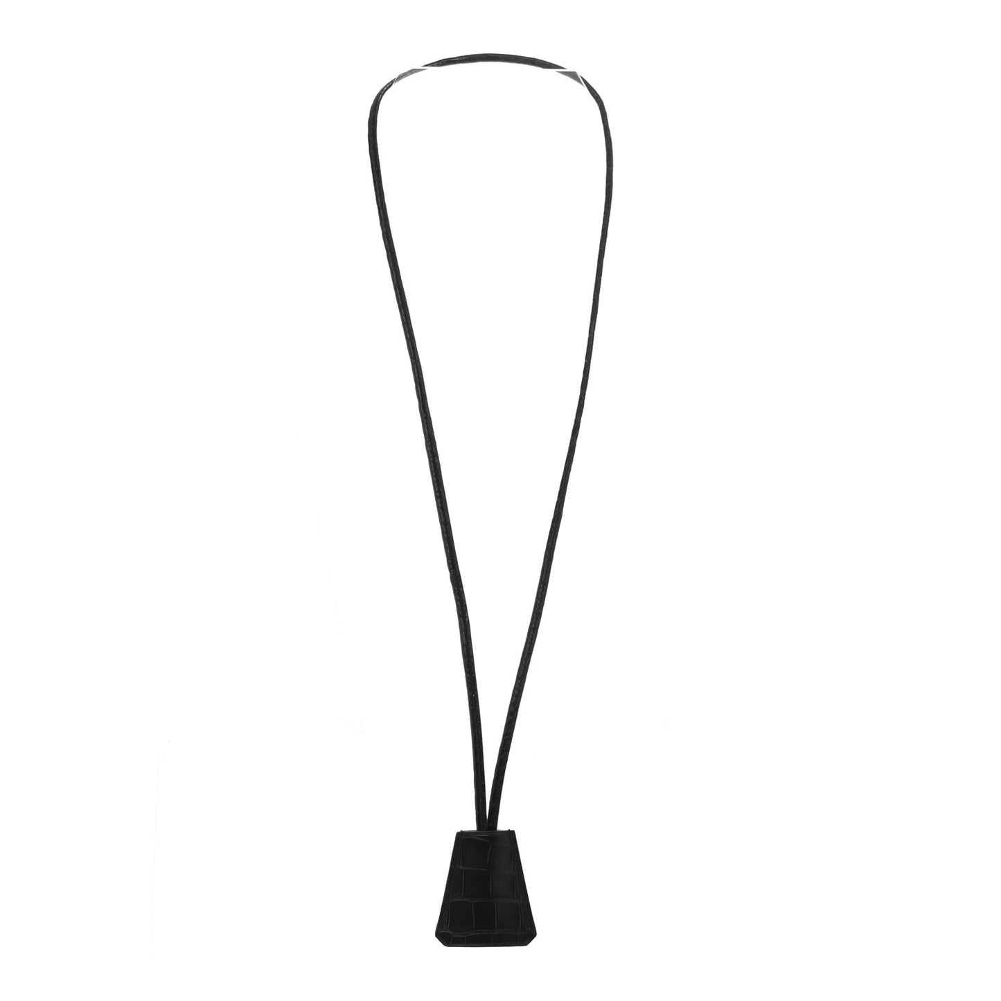 Matte Alligator Clochette Long Necklace Black